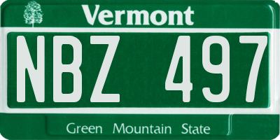 VT license plate NBZ497