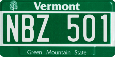 VT license plate NBZ501