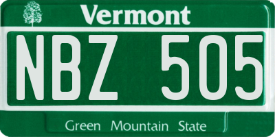 VT license plate NBZ505