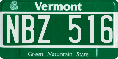 VT license plate NBZ516