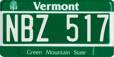 VT license plate NBZ517