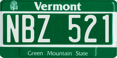 VT license plate NBZ521