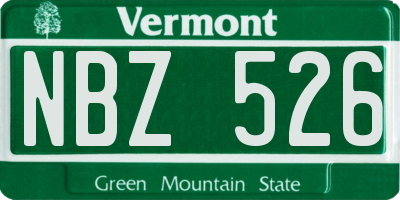 VT license plate NBZ526