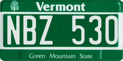 VT license plate NBZ530