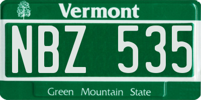 VT license plate NBZ535