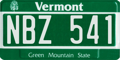 VT license plate NBZ541