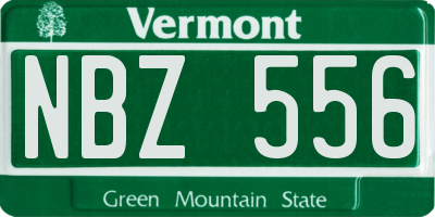 VT license plate NBZ556