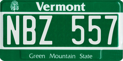 VT license plate NBZ557