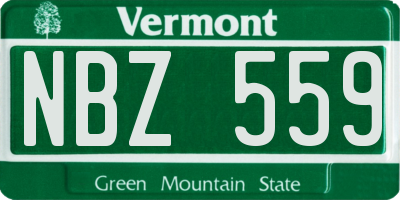 VT license plate NBZ559
