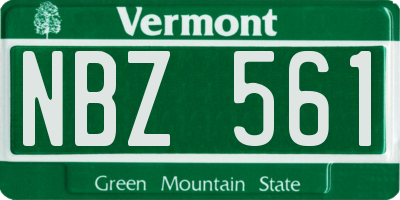 VT license plate NBZ561