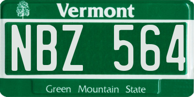 VT license plate NBZ564