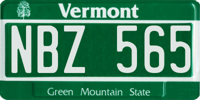 VT license plate NBZ565