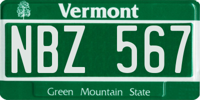 VT license plate NBZ567