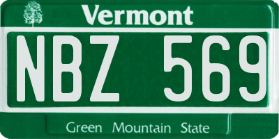 VT license plate NBZ569