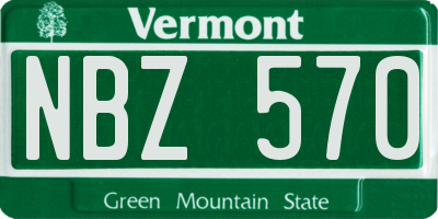 VT license plate NBZ570