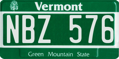 VT license plate NBZ576