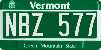 VT license plate NBZ577