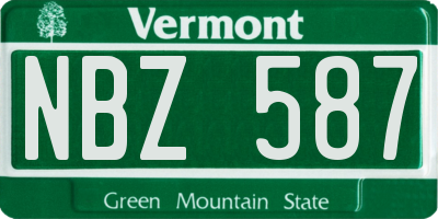 VT license plate NBZ587