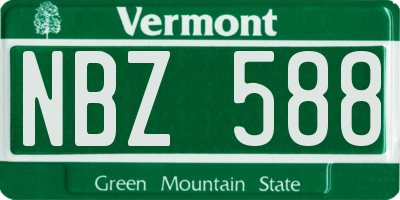 VT license plate NBZ588