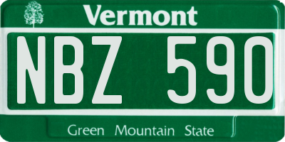 VT license plate NBZ590