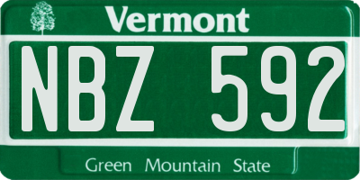 VT license plate NBZ592