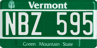 VT license plate NBZ595