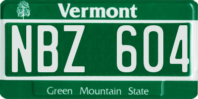 VT license plate NBZ604