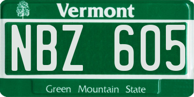VT license plate NBZ605