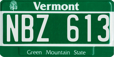 VT license plate NBZ613