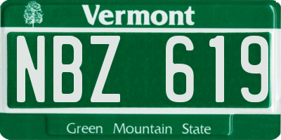 VT license plate NBZ619