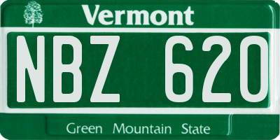 VT license plate NBZ620