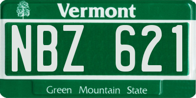 VT license plate NBZ621