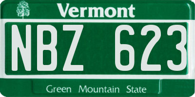 VT license plate NBZ623