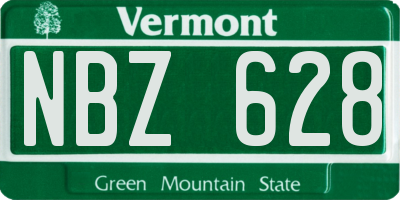 VT license plate NBZ628