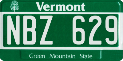 VT license plate NBZ629