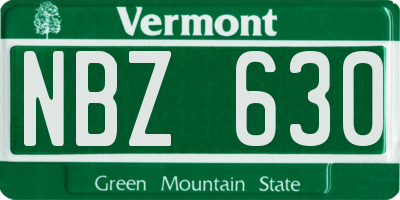 VT license plate NBZ630