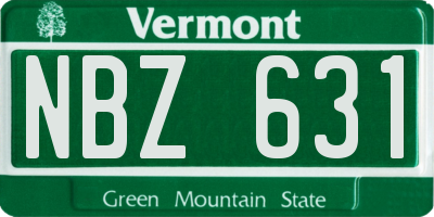 VT license plate NBZ631