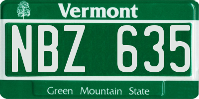 VT license plate NBZ635