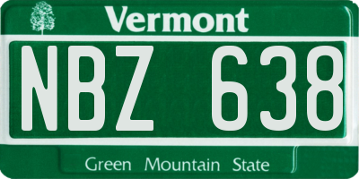 VT license plate NBZ638