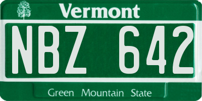 VT license plate NBZ642