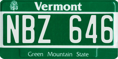 VT license plate NBZ646
