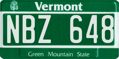 VT license plate NBZ648
