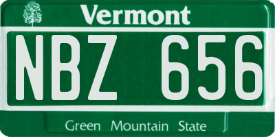 VT license plate NBZ656