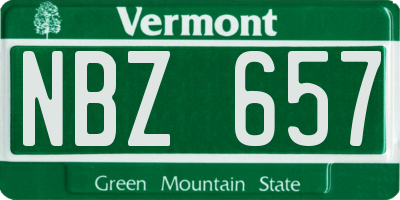 VT license plate NBZ657