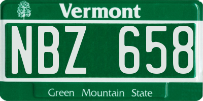VT license plate NBZ658
