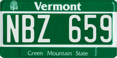 VT license plate NBZ659