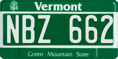 VT license plate NBZ662