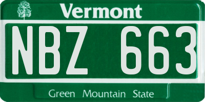 VT license plate NBZ663