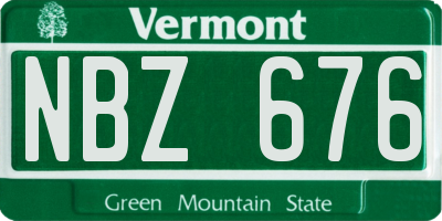 VT license plate NBZ676