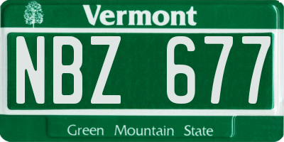 VT license plate NBZ677
